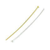 Perlestave med Rundt Hoved – 18K Forgyldt og Sølvbelagt (70x0,7mm) 100 Stk - Uniq Perler - 117088