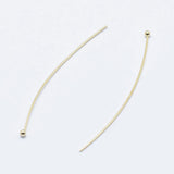 Perlestave Med Rundt Hoved - 18K Langtidsholdbar Forgyldt (45x0,6mm) 25 Stk - Uniq Perler - 115093