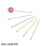 Perlestave Med Rundt Hoved - 925 Sterling Sølv (40x0,6mm, 2 stk) - Uniq Perler - 111884