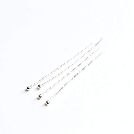 Perlestave Med Rundt Hoved - 925 Sterling Sølv (40x0,6mm, 2 stk) - Uniq Perler - 111884