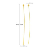 Perlestave Med Rundt Hoved – Forgyldt (45x0,5mm), 100 Stk - Uniq Perler - 0000001697