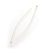 Perlestave Med Rundt Hoved – Forgyldt (50x0,5mm), 25 Stk - Uniq Perler - 906718