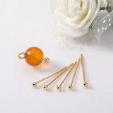 Perlestave Med Rundt Hoved – Forgyldt Sterling Sølv 925 (30mm), 2 Stk - Uniq Perler - 129585