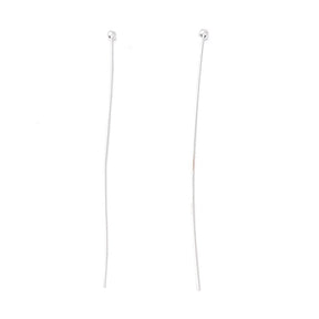 Head Pins with Round Head – Long-lasting Silver-plated Brass (50mm)