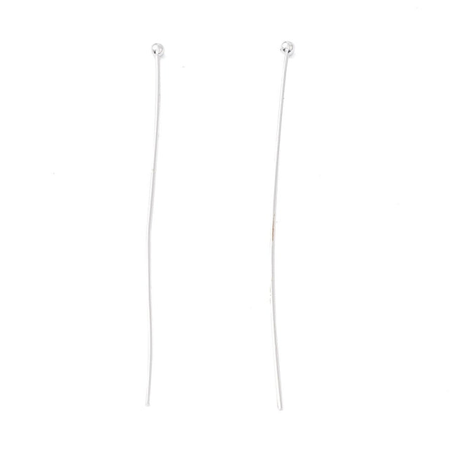 Head Pins with Round Head – Long-lasting Silver-plated Brass (50mm)