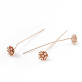 Perlestave Med Zirkonia Blomst - Forgyldt (55x0,7mm) 2 Stk - Uniq Perler - 115794