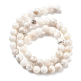 Persian Jade Med Perlemor Skær - Floral White (8mm) - Uniq Perler - 114304