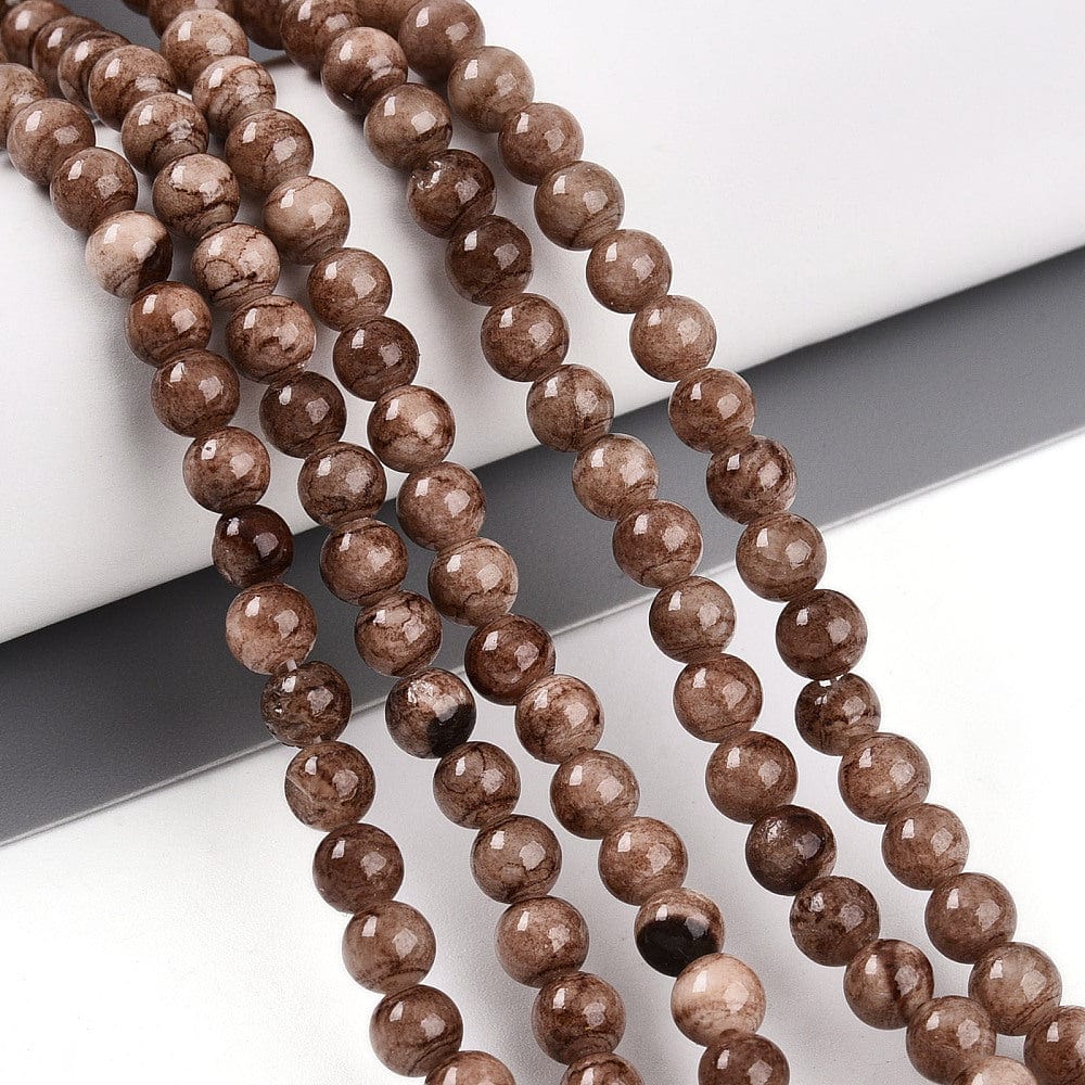Persian Jade - Rund, Brun (4 - 5mm) - Uniq Perler - 116102