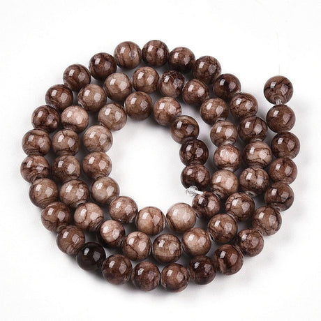 Persian Jade - Rund, Brun (6 - 7mm) - Uniq Perler - 116103