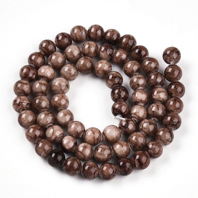 Persian Jade - Rund, Brun (6 - 7mm) - Uniq Perler - 116103