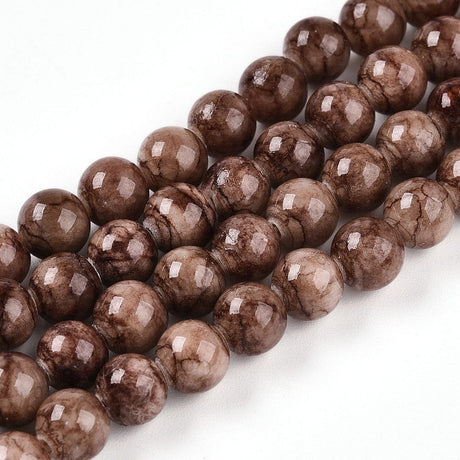 Persian Jade - Rund, Brun (6 - 7mm) - Uniq Perler - 116103