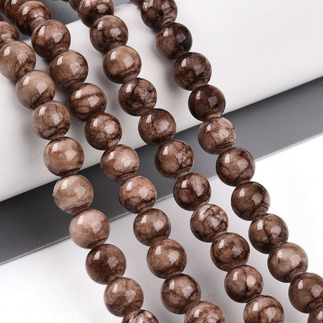 Persian Jade - Rund, Brun (6 - 7mm) - Uniq Perler - 116103