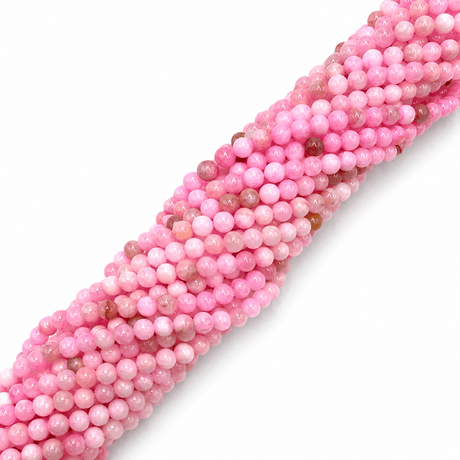 Persisk Jade Perler – Pink, Runde (4~5mm) - Uniq Perler - 124417