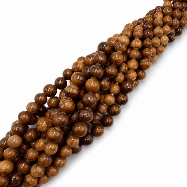 Persisk Jade Perler – Runde, Gradueret-Brun (6~12mm) - Uniq Perler - 124816