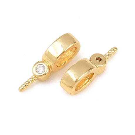 Pinch Bail med Zirkonia - 18K Guldbelagt Messing (10mm, 2 stk) - Uniq Perler - 117311