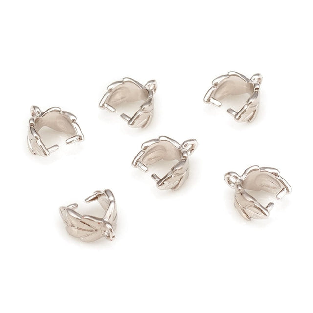 Pinch Bail - Platin Farvet (7x9x4,5mm) 6 stk - Uniq Perler - 115476