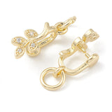 Pinch Blad Vedhæng Med Zirkonia Sten - Langtidsholdbar Forgyldt, 16x5,5x7mm - Uniq Perler - 114330