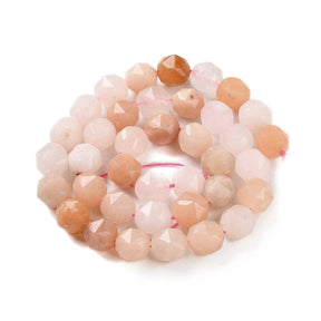 Pink Aventurine Beads – Faceted "Star Cut" (8.5–10.5mm) - Uniq Perler - 115778