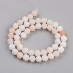 Pink Aventurin Pärlor – Frostad Rund (8–8,5mm) - Uniq Perler - 115779