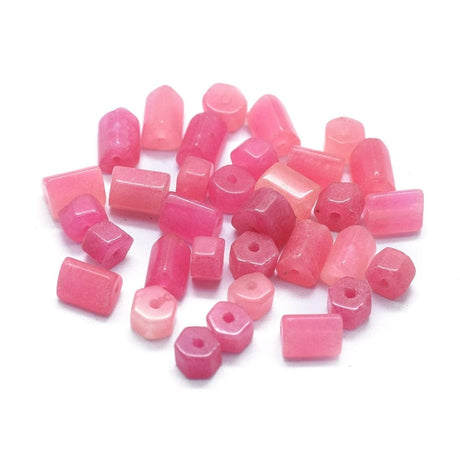 Pink Jade Mix, Assorteret Modeller, 4 - 8mm, 10 stk. - Uniq Perler - 111624