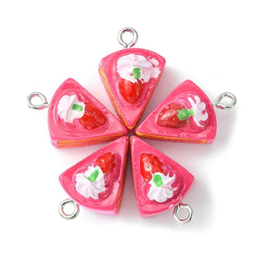 Pink Cake Pendant, 19x13mm, 5 pcs - Uniq Perler - 296859
