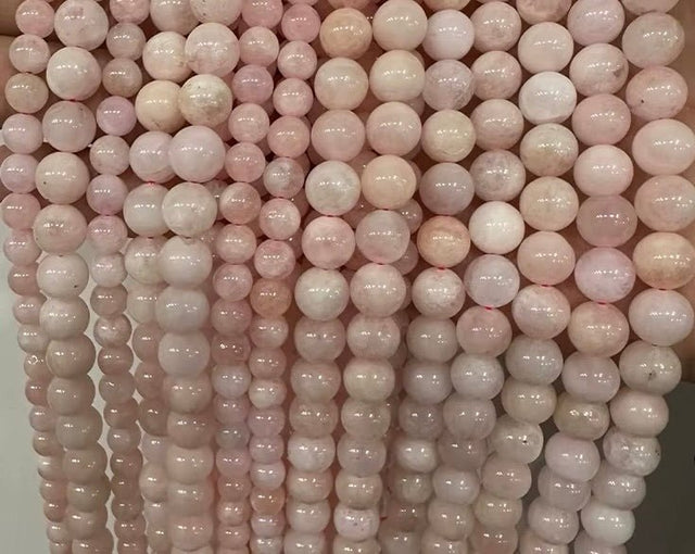 Pink Morganit Perler – Natursten (8 mm) - Uniq Perler - 125546