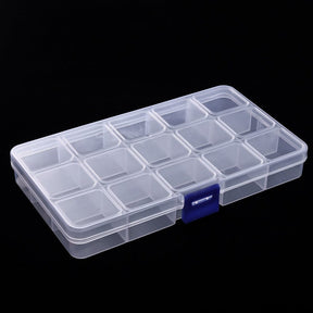 Kunststoff-Aufbewahrungsbox – 15 Fächer (17,5x10x2,5cm, Klar) - Uniq Perler - 148906