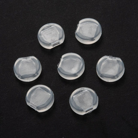 Plastik Øreringe Pads – Clip - on Ørepuder, Klar (9x8,5mm) 6 stk. - Uniq Perler - 115951