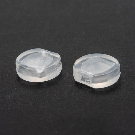 Plastik Øreringe Pads – Clip - on Ørepuder, Klar (9x8,5mm) 6 stk. - Uniq Perler - 115951