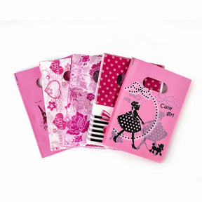 Plastikposer I Assorteret Mønstre - Pink (20x15cm) 100 Stk - Uniq Perler - 0000009289