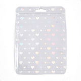 Plastikposer Med Lynlås, Hvid Med Hjerter, (10x15cm, 25 stk.) - Uniq Perler - 114964