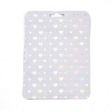 Plastikposer Med Lynlås, Hvid Med Hjerter, (10x15cm, 25 stk.) - Uniq Perler - 114964