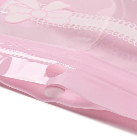 Plastikposer Med Lynlås – Klar/Rosa (15x10cm), 100 Stk - Uniq Perler - 113054