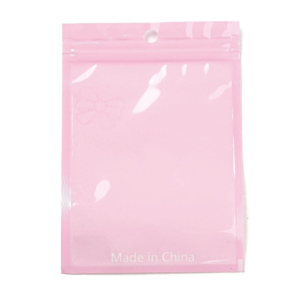 Plastikposer Med Lynlås – Klar/Rosa (15x10cm), 100 Stk - Uniq Perler - 113054