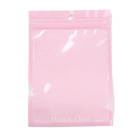 Plastikposer Med Lynlås – Klar/Rosa (15x10cm), 100 Stk - Uniq Perler - 113054