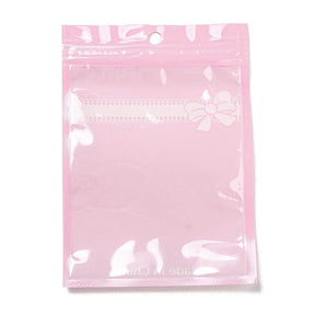 Plastiktüten mit Reißverschluss – Klar/Rosa (15x10cm), 100 Stück - Uniq Perler - 113054