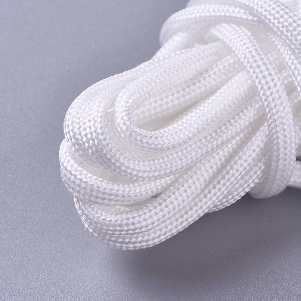 Polyester Snor – Hvid (4mm) - Uniq Perler - 121025