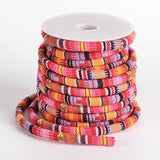 Polyester Snor Med Boheme Mønster – Farve Mix (7x5mm), 1 meter - Uniq Perler - 126209