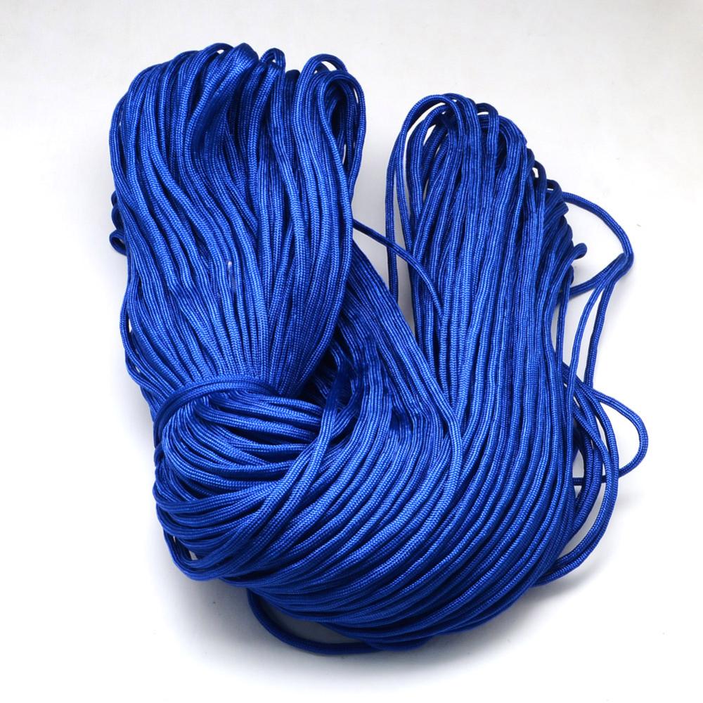 Polyester Snor Med Spandex – Blå (4 - 5mm)10 meter - Uniq Perler - 118862
