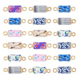 Polymer Clay Mellemled – Farve Mix, 18K Forgyldt (21~23x6~7mm) 20 stk. - Uniq Perler - 122305