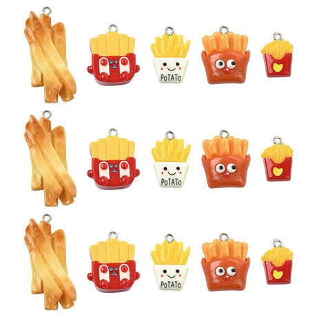 Pomfritter Vedhæng Mix – Resin (15 stk) - Uniq Perler - 117770