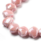 Porcelæn Muslinge Perler - Pink (12x10mm) 4 stk - Uniq Perler - 115728