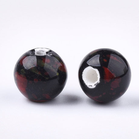 Porcelæns Perler – Farve Mix, Runde (10,5mm) 20 Stk - Uniq Perler - 115812