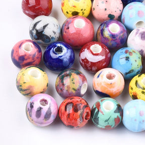 Porslins Pärlor – Färg Mix, Runda (10,5mm) 20 St - Uniq Perler - 115812
