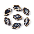 Porcelænsperler –Glaseret, Brun (10~12x16x6~6,5mm) 4 stk. - Uniq Perler - 122773