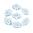 Porcelænsperler –Glaseret, Lyseblå (10 - 12x16x6mm) 4 stk. - Uniq Perler - 122764