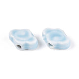 Porcelænsperler –Glaseret, Lyseblå (10 - 12x16x6mm) 4 stk. - Uniq Perler - 122764