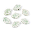 Porcelænsperler – Glaseret, Mørkegrøn (10 - 12x16x6mm) 4 stk. - Uniq Perler - 122755