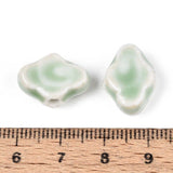 Porcelænsperler – Glaseret, Mørkegrøn (10 - 12x16x6mm) 4 stk. - Uniq Perler - 122755