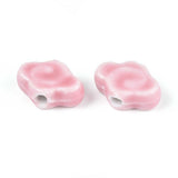 Porcelænsperler – Glaseret, Pink (10~12x16x6~6,5mm) 4 stk. - Uniq Perler - 122772
